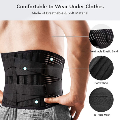 Lower Back Support Belt - Relieves lumbar strain from long sitting hours